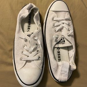 White Converse slip on sneakers